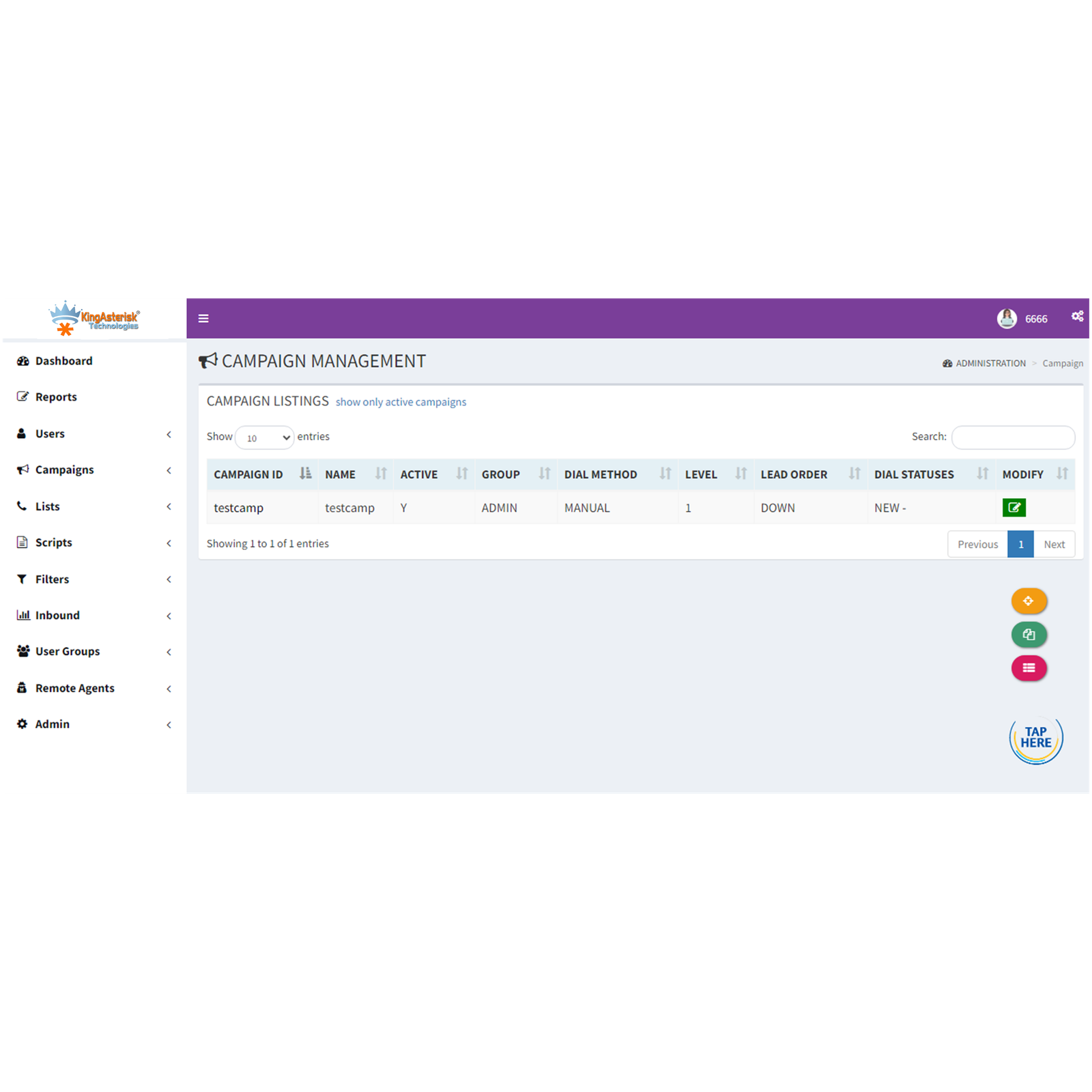 Dialer- Campaign List