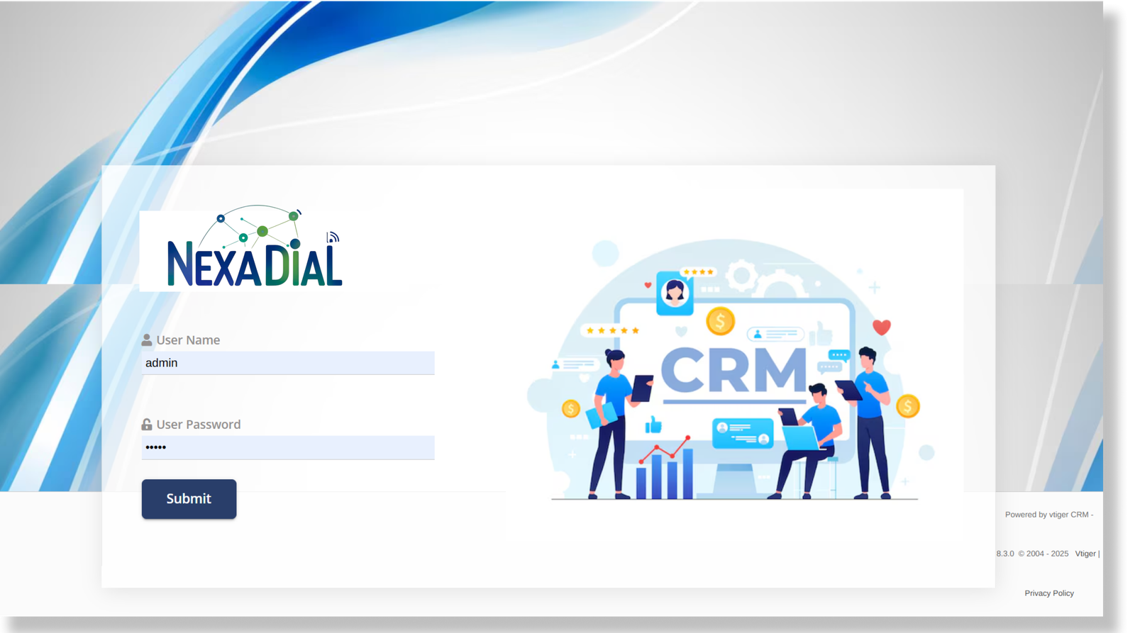 1 ACRM dialer admin login 1