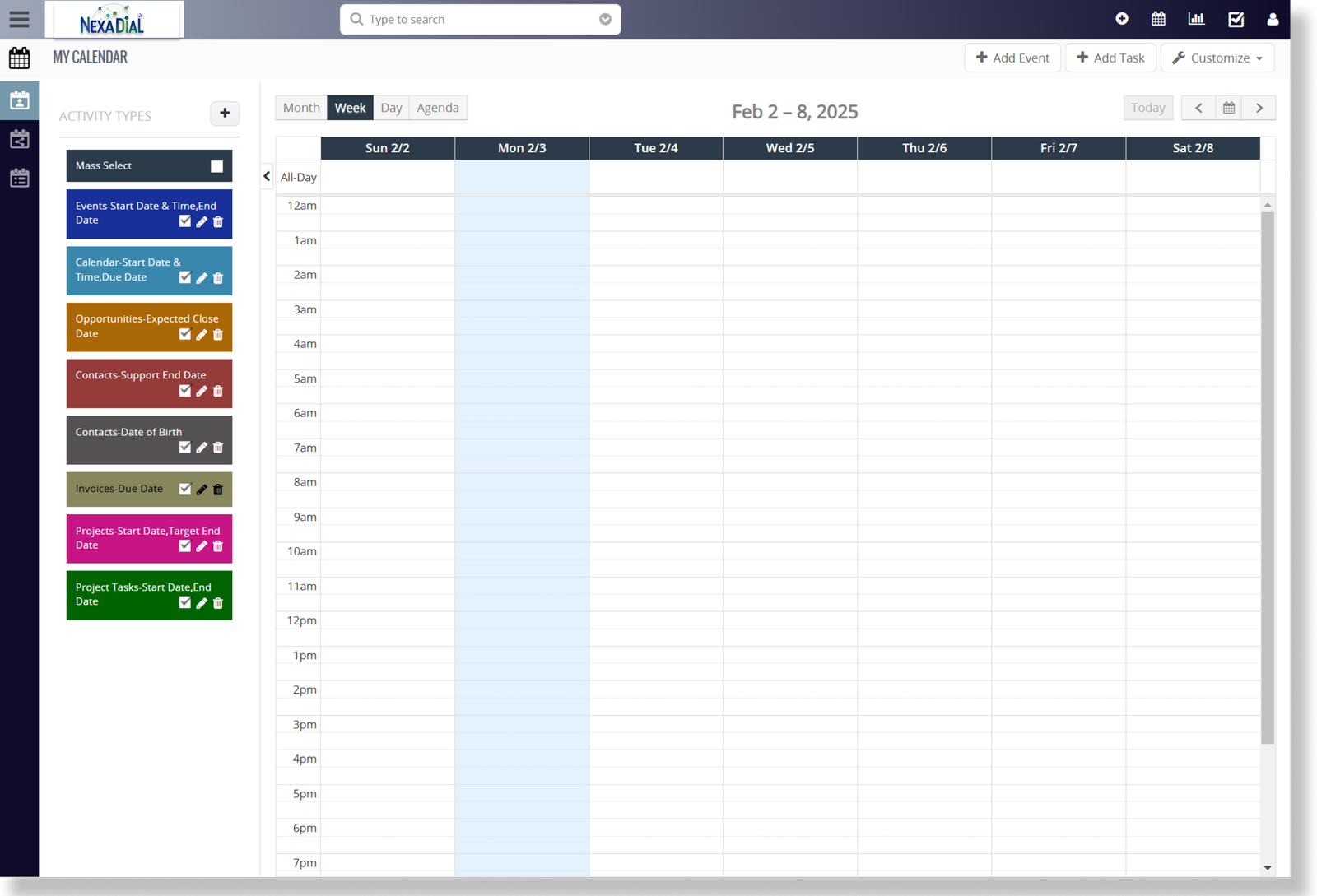 4 CRM dialer - calendar 1