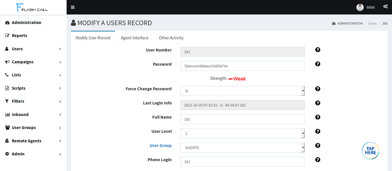 ADMINISTRATION Modify User(1)