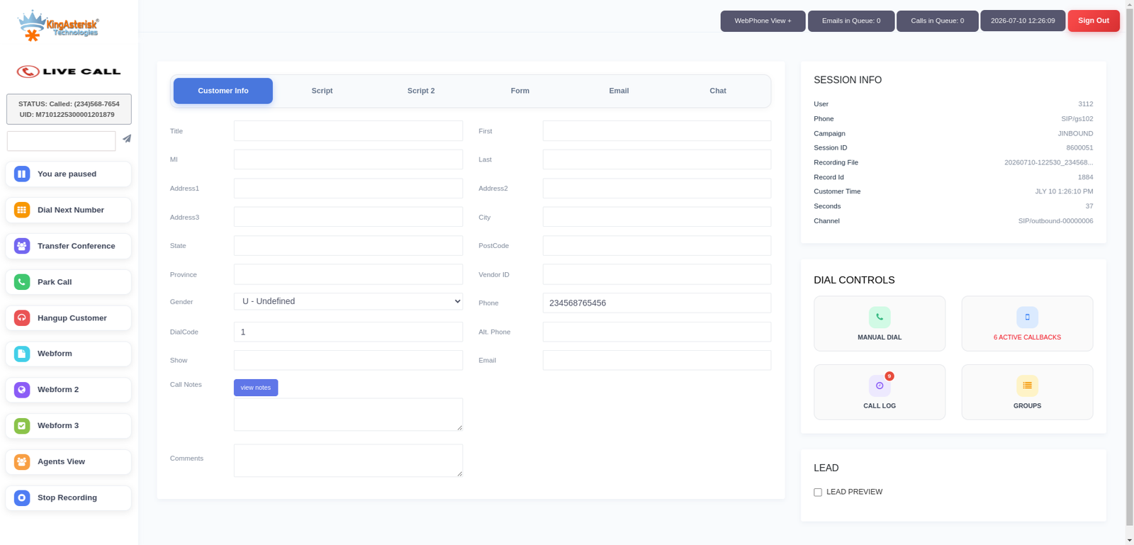 Agent Dashboard (Live Call) (2)