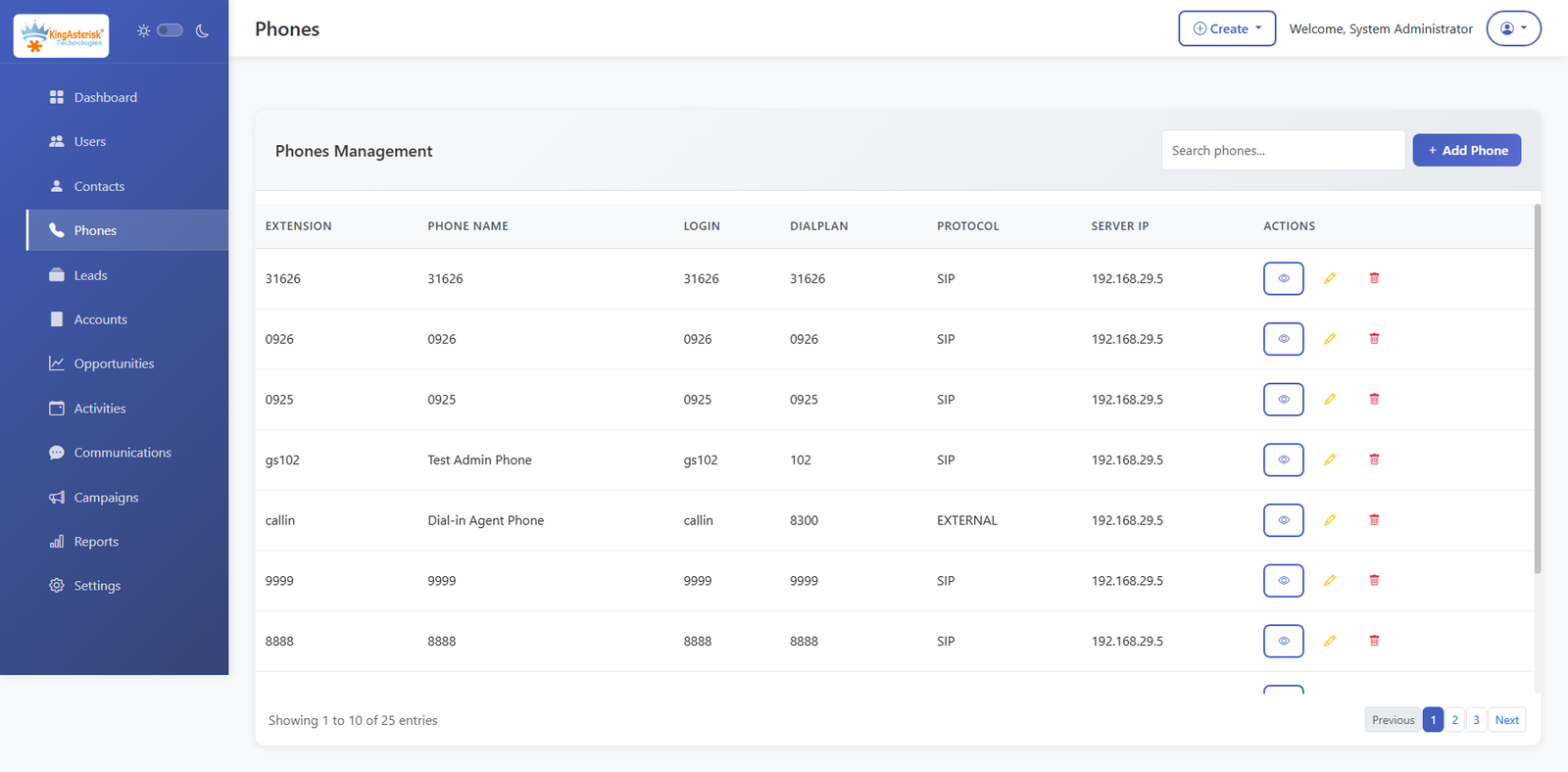 CRM Phones Management
