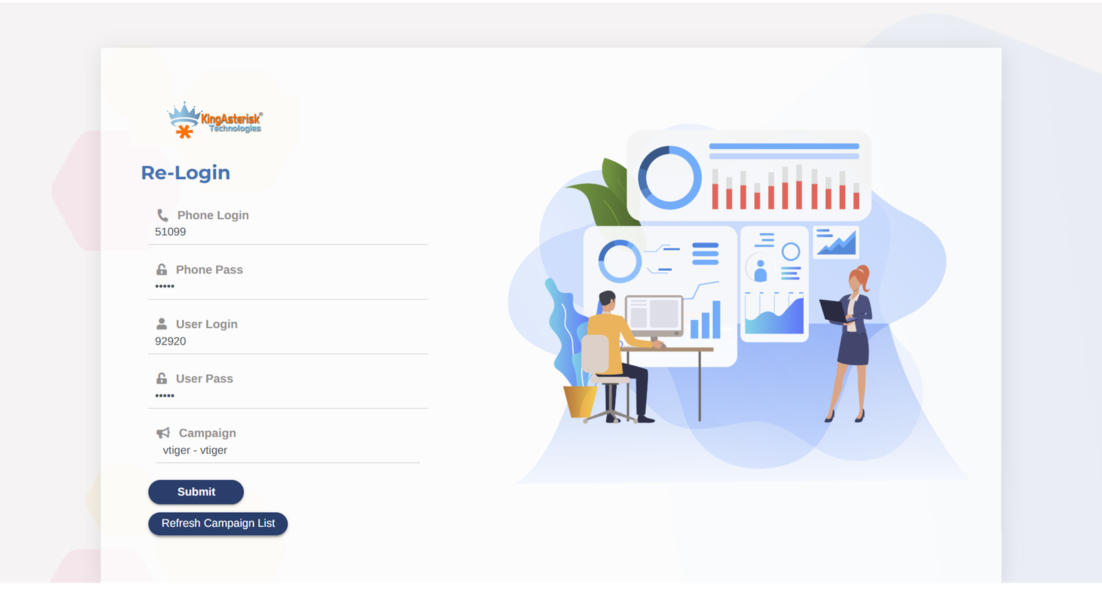 CRM dialer agent login