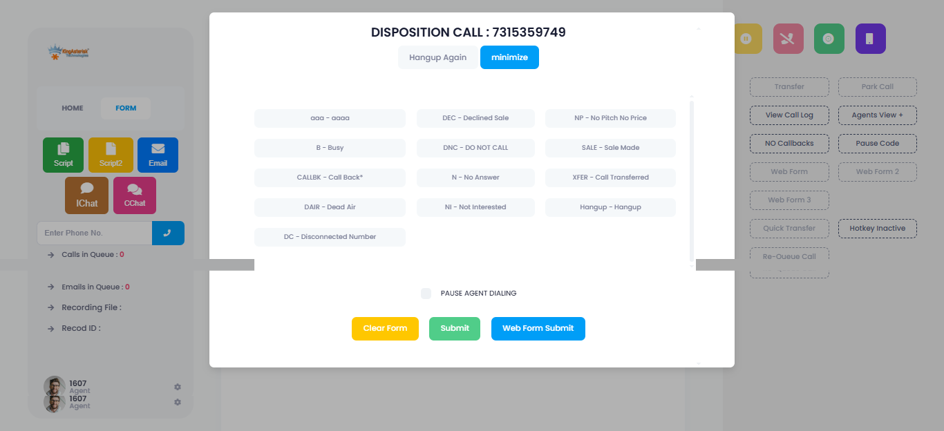 Dispo Screen 1