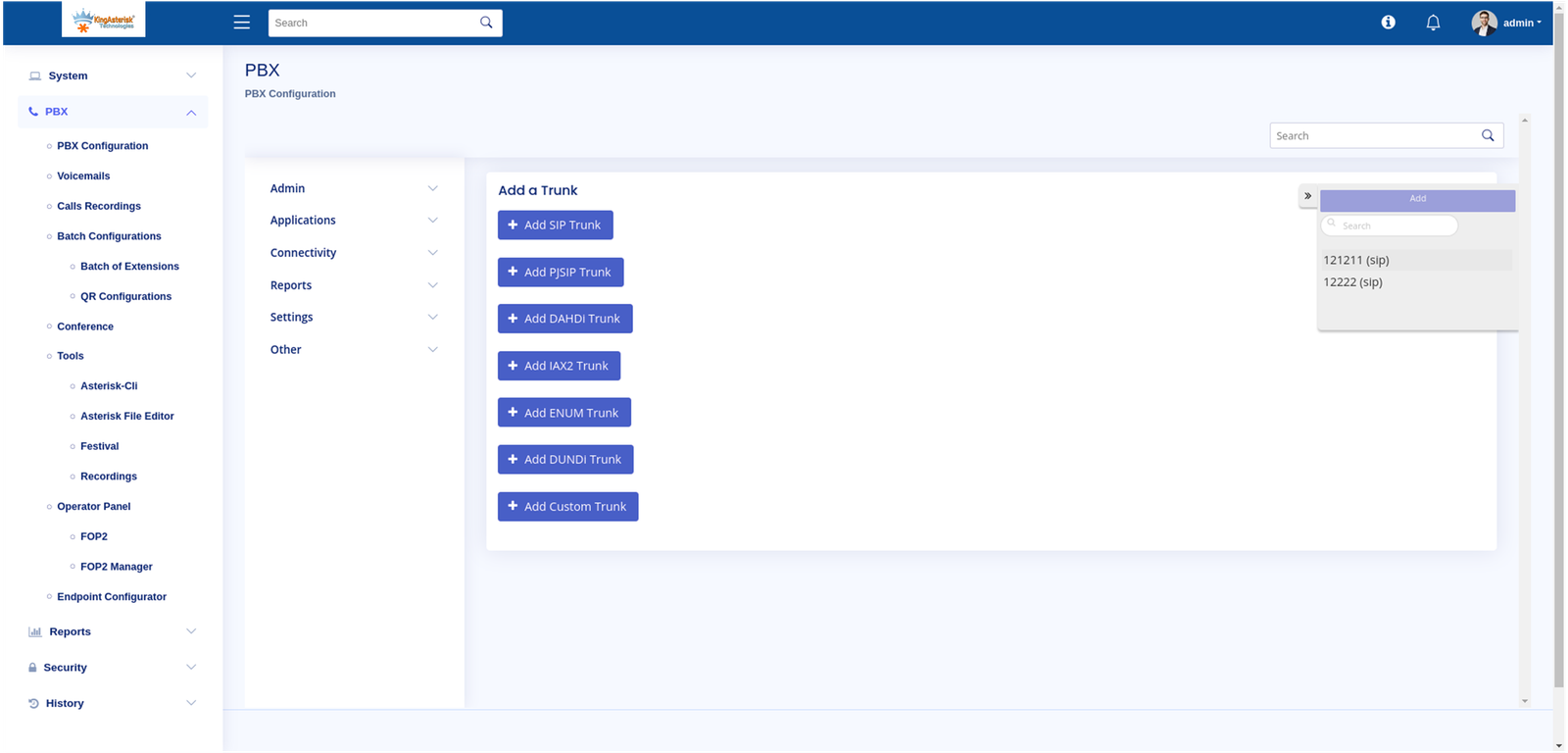 PBX configuration